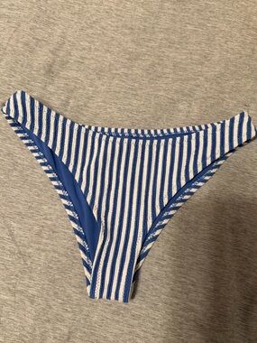 Striped Blue & White Women’s Bikini Bottom